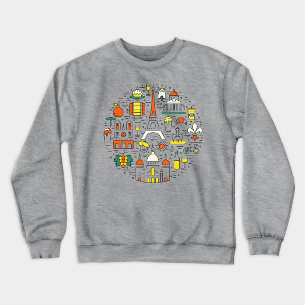 Bonjour Paris Crewneck Sweatshirt by Travelite Design